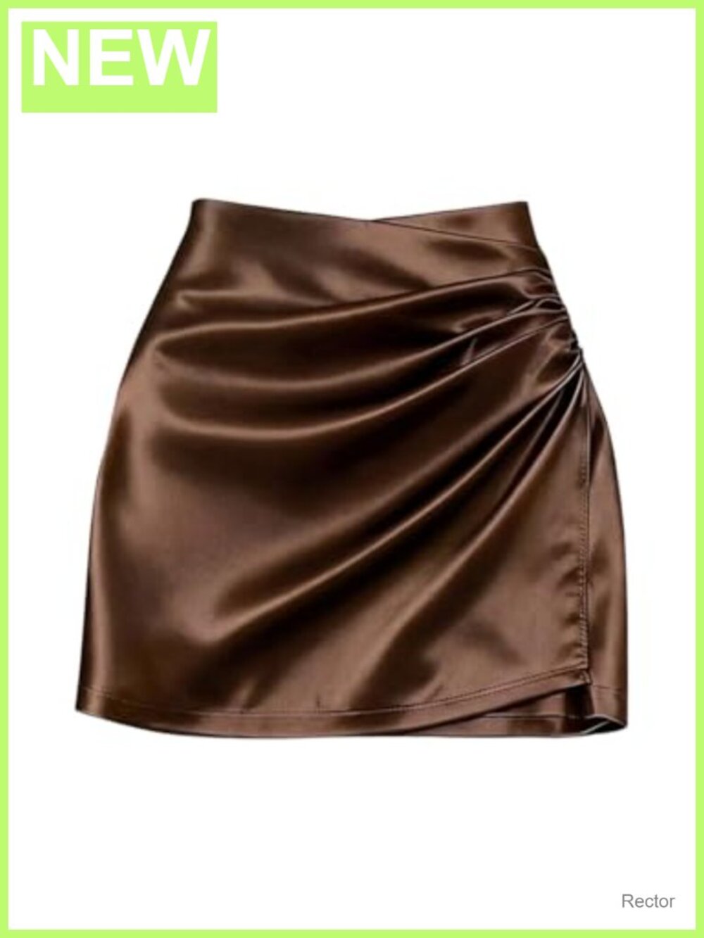 Satin Mini Wrap Skirt Ruched High Waisted Bodycon Party Office
